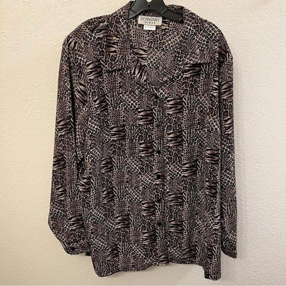 Donnkenny Animal Pattern Long Sleeve Lite Blazer Size 1X - Picture 1 of 4